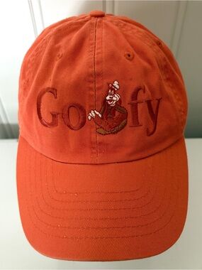 Vintage Disney Goofy Adjustable Hat Cap - Orange - Walt Disney World
